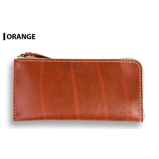 ふるさと納税 財布 宮城県 大和町 サムライクラフト 長財布 L字型ファスナー オレンジ (200mm×95mm×厚み10mm)レザー 革 レザー製品 革製品 さいふ サイフ 名…
