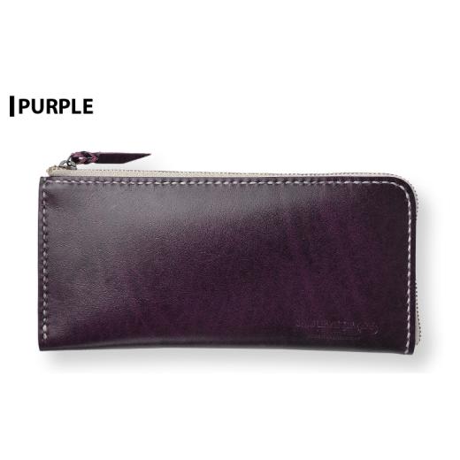 ふるさと納税 財布 宮城県 大和町 サムライクラフト 長財布 L字型ファスナー パープル (200mm×95mm×厚み10mm)レザー 革 レザー製品 革製品 さいふ サイフ 名…