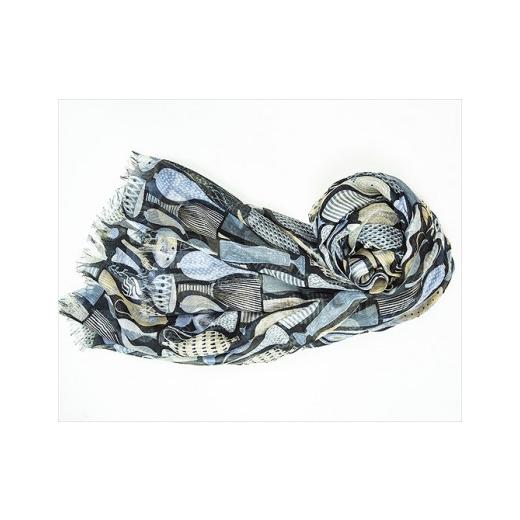 ふるさと納税 小物 ストール・マフラー 山梨県 富士河口湖町 シルク×カシミアストール「ポテリー」グレー スティグリンドベリ (男女兼用)天然素材ストール専…