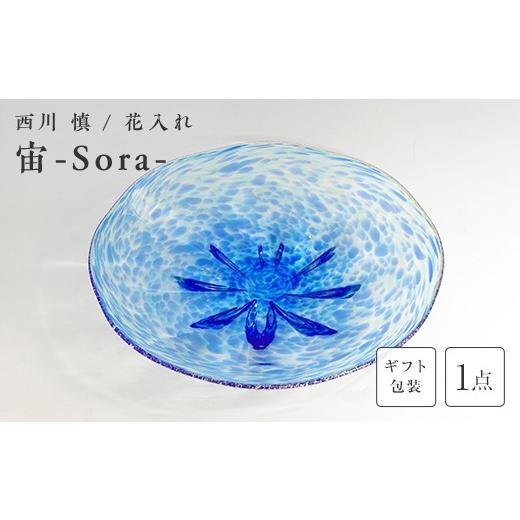 ふるさと納税 陶磁器・漆器・ガラス 山口県 山陽小野田市 ギフト用 ガラス作家 西川 慎 皿「宙ーSora-」 吹きガラス 硝子 ガラス 皿 西川慎 贈り物 ギフト F6…