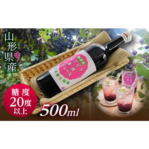 ふるさと納税 果汁飲料 ぶどう 山形県 西川町 FYN9-342 おいしい山形西川町 糖度20度以上 甘くフルーティーな山形県産山ぶどう原液ジュース 500ml×1本 ブドウ…