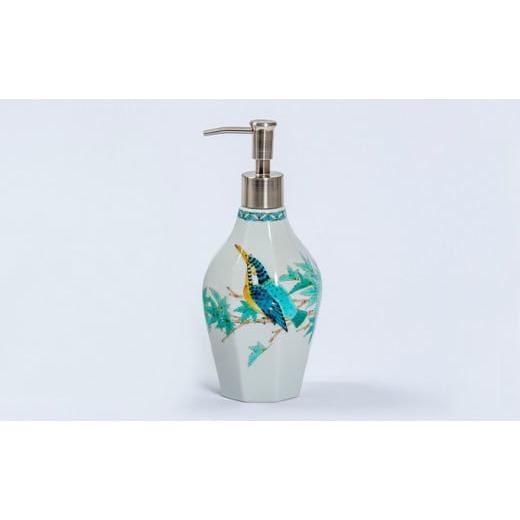 ふるさと納税 雑貨・日用品 石川県 能美市   0402九谷焼ソープディスペンサー(8角)翡翠 翡翠