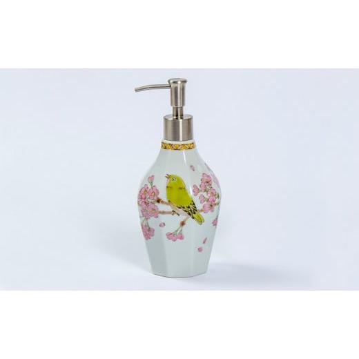 ふるさと納税 雑貨・日用品 石川県 能美市   0402九谷焼ソープディスペンサー(8角)目白(めじろ) 目白(めじろ)