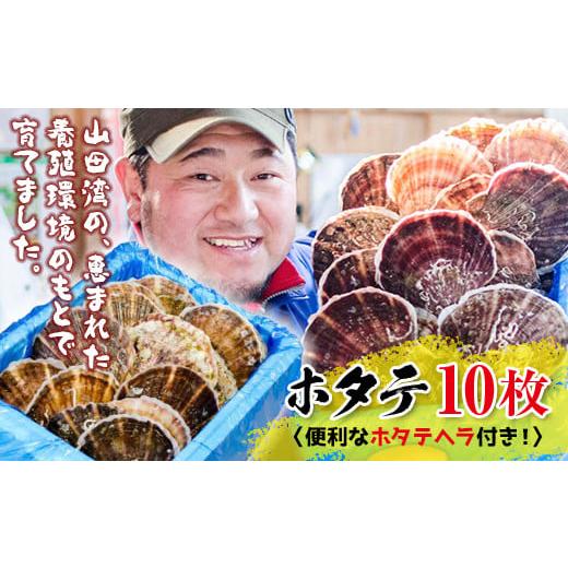 ふるさと納税 魚貝類 ホタテ 岩手県 山田町 明神丸かき・ほたてきちのホタテ(大)10枚セット 配送日指定不可 三陸山田 岩手県山田町 山田湾 海産品 帆立 ほた…