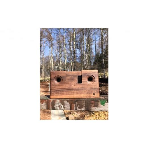 ふるさと納税 雑貨・日用品 長野県 原村 木製 スマホ スピーカー アウル ウォールナット ウォールナット