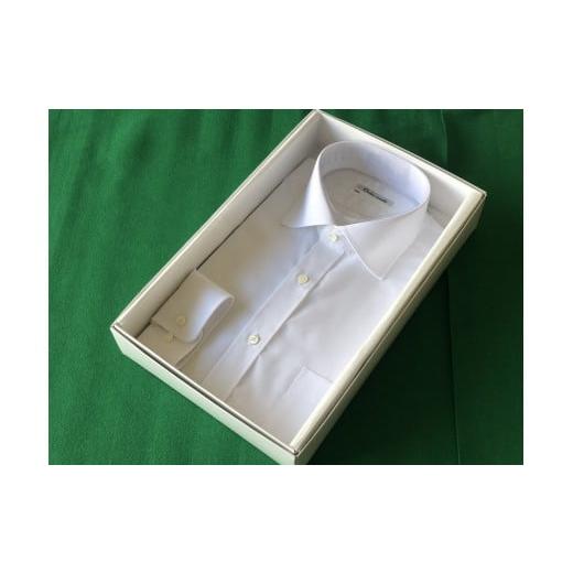 ふるさと納税 服 奈良県 川西町 オーダーワイシャツ -川西町産貝ボタンを使用- 生地:ノーアイロン BP(黒蝶貝) 黒蝶貝