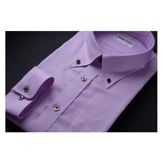 ふるさと納税 服 奈良県 川西町 オーダーワイシャツ -「オリジナルネーム入り」 川西町産貝ボタンを使用 - 生地:ロイヤルオックス OBP(黒蝶貝) 黒蝶貝