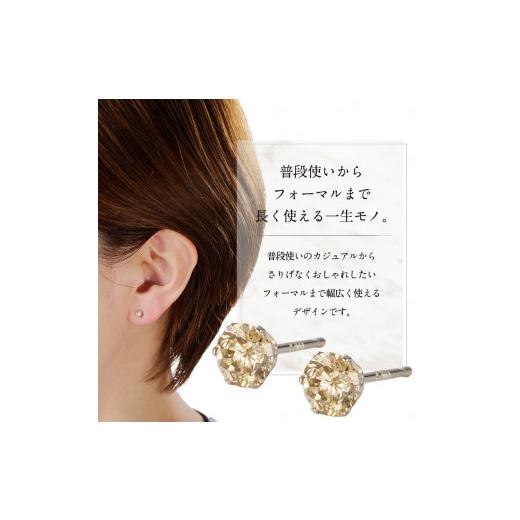 ふるさと納税 アクセサリー ピアス 山梨県 甲府市  即納 〈 甲府ジュエリー 〉プラチナ 0.20 × 0.20ct ダイヤ ピアス 403134（403462）の画像