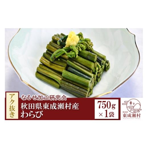 ふるさと納税 野菜類 山菜 秋田県 東成瀬村 秋田県東成瀬村産 アク抜きわらび 750g×1袋の画像
