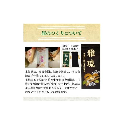 ふるさと納税 伝統技術 兵庫県 加古川市 五月人形用 名前旗(小)《 お祝い 刺しゅう入り 名前札 贈り物 名前旗 縁起がいい 正月 五月人形 七五三 》 2405S03901…の画像
