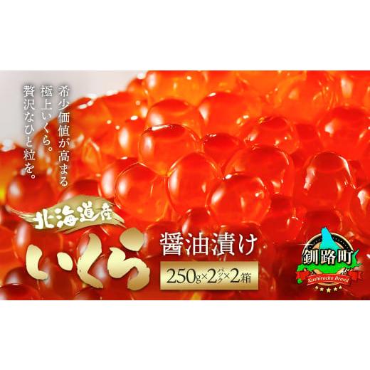 ふるさと納税 いくら 北海道 釧路町 北海道産 いくら醤油漬け 1kg(250g×2パック入り)×2箱| 国産 いくら いくら醤油漬 イクラ ikura 鮭 サーモン 鮭卵 鮭…