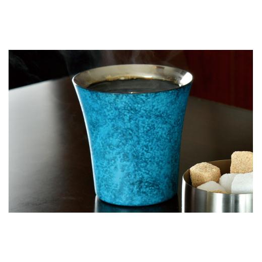 ふるさと納税 食器・グラス タンブラー 新潟県 燕市 折燕ORI-EN 二重タンブラー260ml 2個組 BLUE・ANTIQUE SILVER FC144001の画像