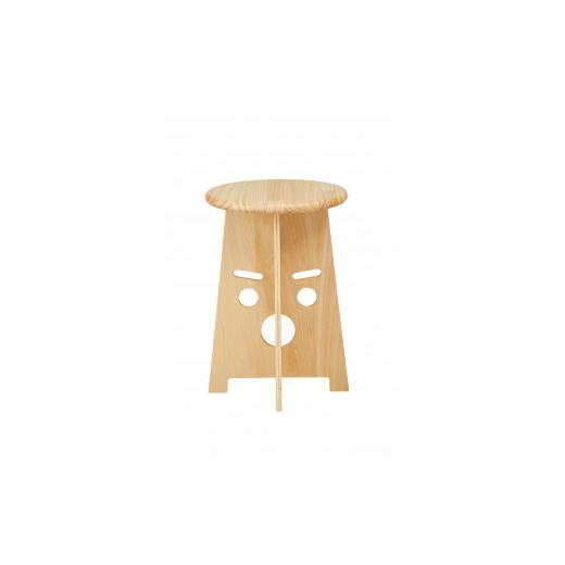 ふるさと納税 木工品・竹工品 北海道 東川町 ふぇいす[Face Stool] 表情:おーちゃん カラー:クリア 表情:おーちゃん カラー:クリア