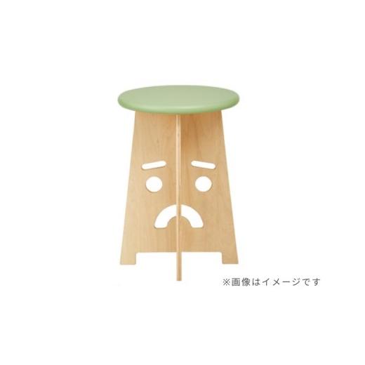 ふるさと納税 木工品・竹工品 北海道 東川町 ふぇいす[Face Stool] 表情:えーちゃん カラー:グリーン 表情:えーちゃん カラー:グリーン