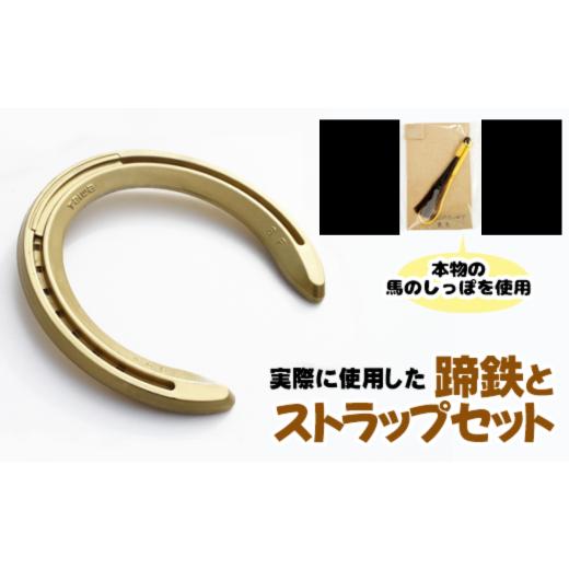 ふるさと納税 アクセサリー 岩手県 滝沢市 蹄鉄 ( アルミ製 ゴールド )&amp; 馬のしっぽの毛 ストラップ ( 栗毛 ) 馬っこパーク・いわて / てい鉄 さび止…