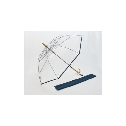 ふるさと納税 ファッション 千葉県 旭市 高級 ビニール 傘 竹跳-凛- 藍 透明 クリア 60cm 8本 骨 安全 耐風 丈夫 折れにくい ビニール傘 雨傘 雨具 かさ 長傘 …