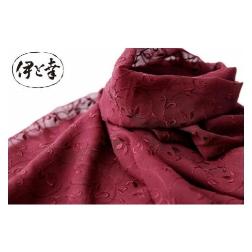 ふるさと納税 小物 ストール・マフラー 京都府 京都市  伊と幸 《白生地の老舗が贈る》クチュール絹ストール(ボルドー)［ 京都 老舗 絹織物 人気 おすすめ 刺…の画像