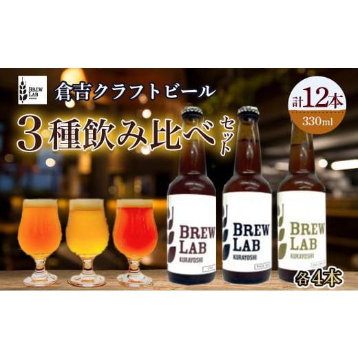 ふるさと納税 鳥取県 倉吉市 BREW LAB KURAYOSHI 3種飲み比べセット(12本入) ビール クラフトビール 地ビール ipa ペールエール ゴー…