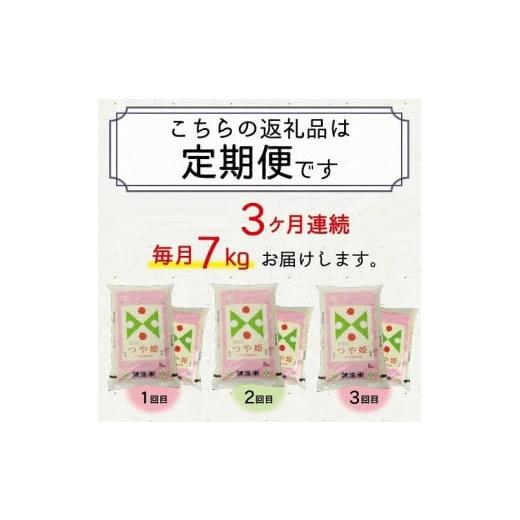 ふるさと納税 山形県 酒田市 SE0092　【3回定期便】無洗米つや姫　7kg×3回(計21kg) TO 毎月中旬 11日 20日頃 3ヵ月連続でお届け
