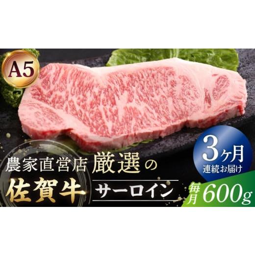 ふるさと納税 佐賀県 江北町 [全3回定期便]佐賀牛 A5 サーロイン ステーキ 600g ( 300g×2枚 ) [山下牛舎] 