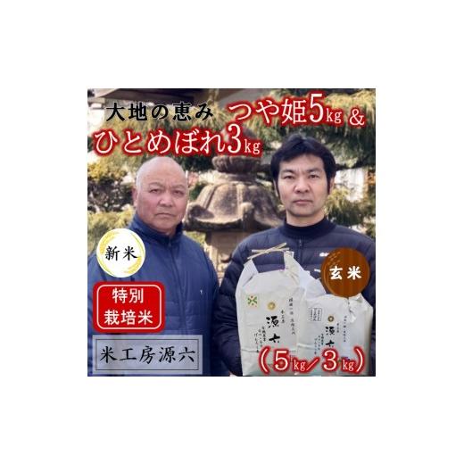 ふるさと納税 米 つや姫 山形県 三川町 令和8年産・玄米 米工房源六が作るお米セット1(つや姫&ひとめぼれ) 10月中旬ごろから順次発送開始 玄米 令和8年…