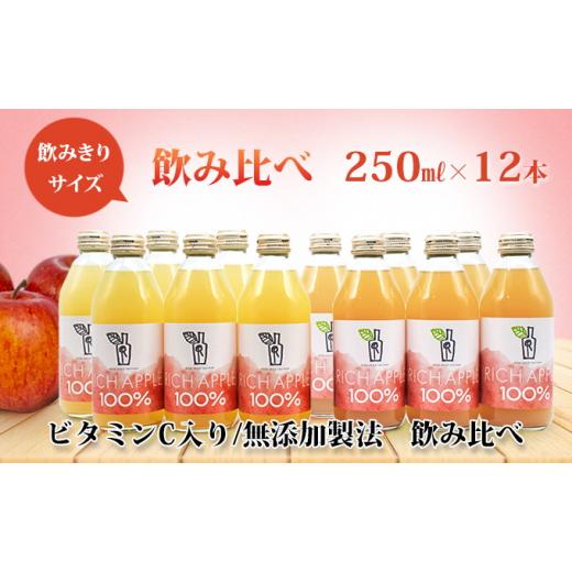 ふるさと納税 青森県 弘前市 りんごジュース RICH APPLE　飲み比べ　12本セット（250ml×12本） りんごジュース