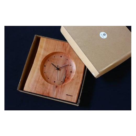 ふるさと納税 木工品・竹工品 岐阜県 高山市  nokutare 壁掛け時計 耳付き 小 時計 フック付き 電池付き 木製 木目 広葉樹 サクラ クリ 天然木 木製時計 飛騨…の画像