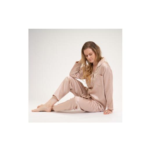 ふるさと納税 雑貨・日用品 大阪府 泉大津市 瀧芳株式会社 シルクナイトウェア (上下セット) グレイッシュピンク−Lサイズ 1300