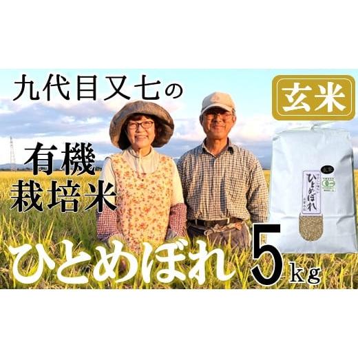 ふるさと納税 山形県 三川町 [令和5年産・玄米]九代目又七の有機ひとめぼれ5kg [令和5年産]