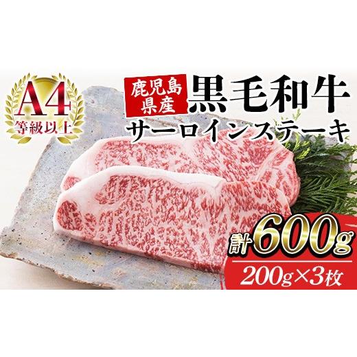 ふるさと納税 牛肉 サーロイン 鹿児島県 いちき串木野市 鹿児島県産 黒毛和牛 サーロイン ステーキ 200g×3枚 A-4等級以上 国産 冷凍 ギフト 贈答 にも おすす…