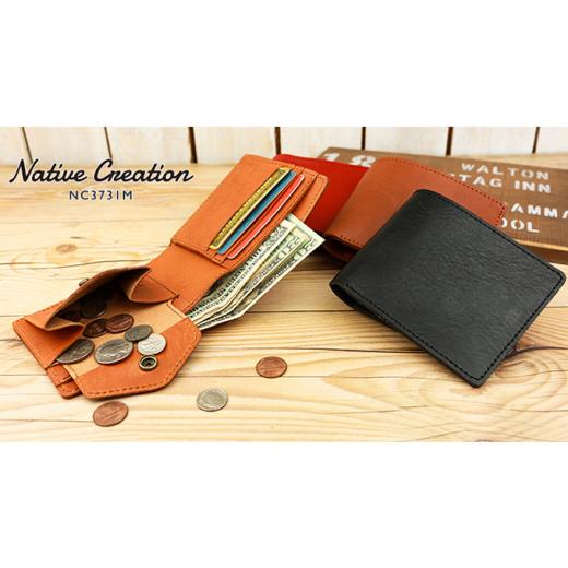 家具・装飾品 奈良県 大和郡山市 Native Creation 二つ折り財布 NC3731M 栃木レザー RED No.5990-5002 0480 RED 【ウォール】