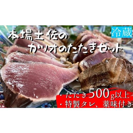 ふるさと納税 高知県 土佐清水市 本場土佐のカツオのたたきセット 1節〜2節(500g以上)[生・冷蔵]薬味・タレ付 刺身 高知 鰹[R00263]