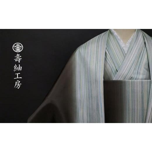 ふるさと納税 織物・繊維品 鹿児島県 いちき串木野市 仕立て方で遊べる 本場大島紬 限られた職人のみ可能なシケ引き手染 着物 反物 軽い 深緑 P-206bH