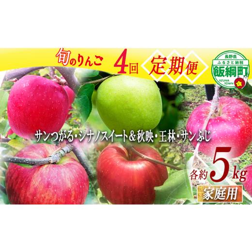 ふるさと納税 りんご 長野県 飯綱町 旬のりんご 定期便 家庭用 5kg × 4回 中村ファーム 沖縄県への配送不可 2026年9月上旬頃から2026年12月下旬頃までお申込…