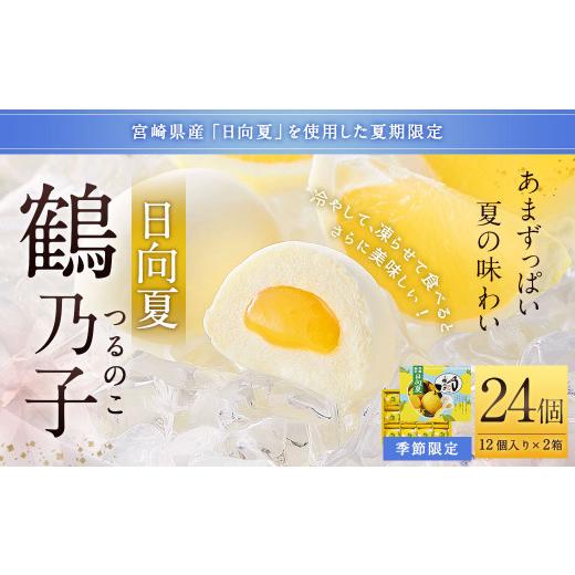 ふるさと納税 菓子 饅頭 福岡県 太宰府市 季節限定 日向夏 鶴乃子 24個(12個入り×2箱) マシュマロ