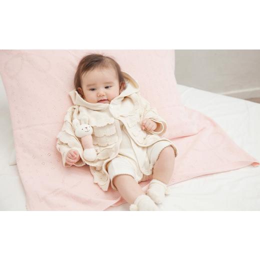 ふるさと納税 服 子ども 大阪府 阪南市  ナチュラル シェルマント CO-Ｗ10 |ベビー服 ベビー 赤ちゃん ケープ 羽織り マント オーガニックコットン 綿 日本製 …の画像