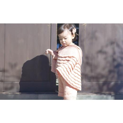 ふるさと納税 服 子ども 大阪府 阪南市  さくらねずみ・洛陽染（草木染） シェルマント CO-Ｗ10-81 |ベビー服 ベビー 赤ちゃん ケープ 羽織り マント オーガニ…の画像