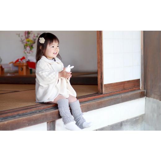 ふるさと納税 服 子ども 大阪府 阪南市  ナチュラル 衿付き ケープ CO-Ｗ80 |オーガニックコットン ニット 赤ちゃん 0歳〜2歳 ベビー ベビー服 日本製 ナチュ…の画像
