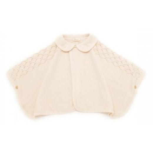 ふるさと納税 服 子ども 大阪府 阪南市  ナチュラル 衿付き ケープ CO-Ｗ80 |オーガニックコットン ニット 赤ちゃん 0歳〜2歳 ベビー ベビー服 日本製 ナチュ…の画像