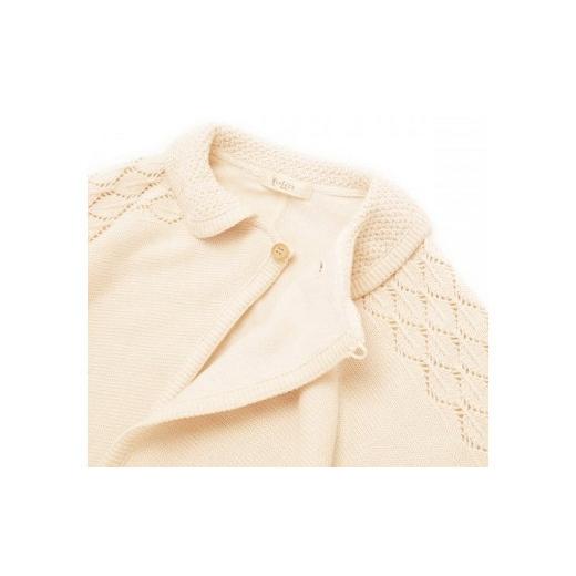ふるさと納税 服 子ども 大阪府 阪南市  ナチュラル 衿付き ケープ CO-Ｗ80 |オーガニックコットン ニット 赤ちゃん 0歳〜2歳 ベビー ベビー服 日本製 ナチュ…の画像