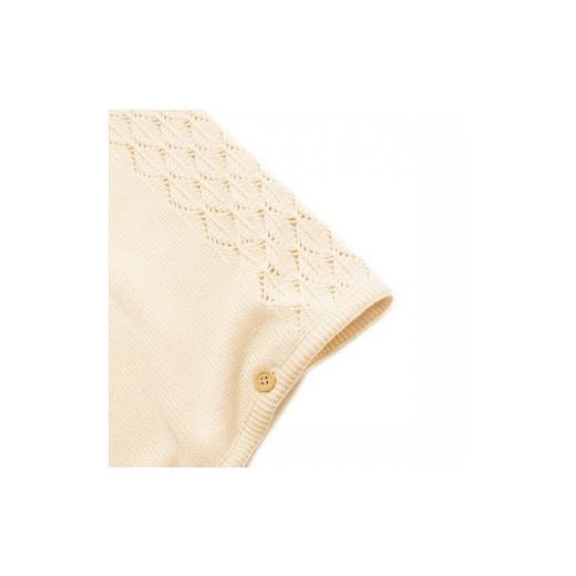 ふるさと納税 服 子ども 大阪府 阪南市  ナチュラル 衿付き ケープ CO-Ｗ80 |オーガニックコットン ニット 赤ちゃん 0歳〜2歳 ベビー ベビー服 日本製 ナチュ…の画像