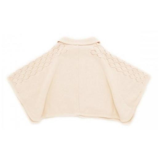 ふるさと納税 服 子ども 大阪府 阪南市  ナチュラル 衿付き ケープ CO-Ｗ80 |オーガニックコットン ニット 赤ちゃん 0歳〜2歳 ベビー ベビー服 日本製 ナチュ…の画像