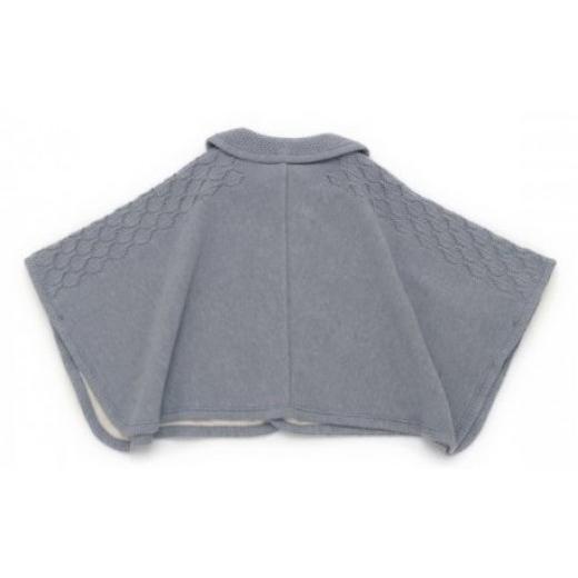 ふるさと納税 服 子ども 大阪府 阪南市  紺青（洛陽染） 衿付き ケープ 草木染 CO-Ｗ80-89| オーガニックコットン ニット 赤ちゃん 0歳〜2歳 ベビー ベビー服 …の画像