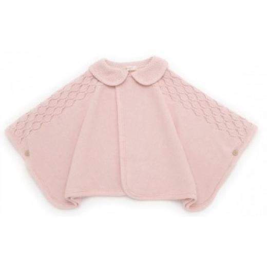 ふるさと納税 服 子ども 大阪府 阪南市  さくらねずみ （洛陽染） 衿付き ケープ （草木染） CO-Ｗ80-81| オーガニックコットン ニット 赤ちゃん 0歳〜2歳 ベ…の画像
