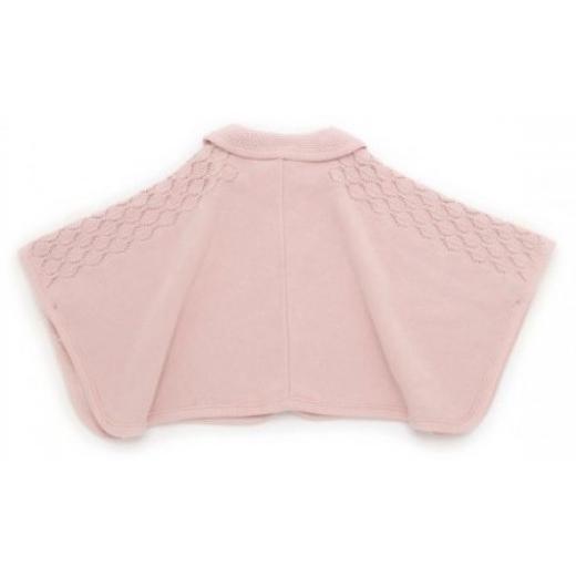 ふるさと納税 服 子ども 大阪府 阪南市  さくらねずみ （洛陽染） 衿付き ケープ （草木染） CO-Ｗ80-81| オーガニックコットン ニット 赤ちゃん 0歳〜2歳 ベ…の画像