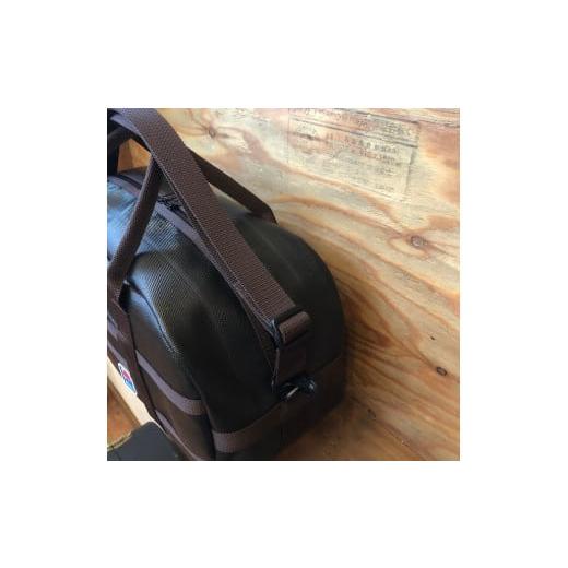 ふるさと納税 カバン 手提げ 長野県 諏訪市 11-62R　 SUWAプレミアム FIRE HOSE PRODUCTS　ボストンバック　ブラック（L）（パイピングカラー：赤）／信州諏訪…の画像