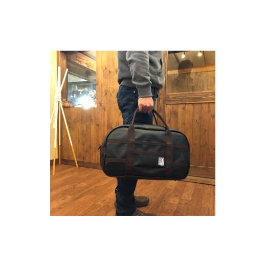 ふるさと納税 カバン 手提げ 長野県 諏訪市 11-62R　 SUWAプレミアム FIRE HOSE PRODUCTS　ボストンバック　ブラック（L）（パイピングカラー：赤）／信州諏訪…の画像