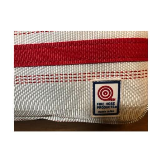 ふるさと納税 カバン 長野県 諏訪市 11-63N　 SUWAプレミアム FIRE HOSE PRODUCTS　ウエストバック　ホワイト（パイピングカラー：紺）／信州諏訪ガラスの里 …の画像