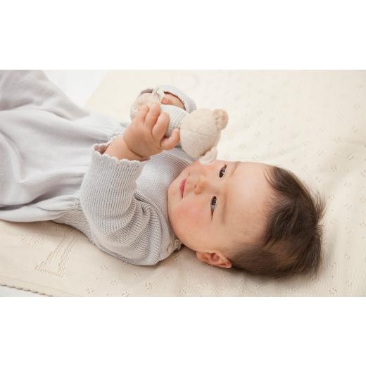 ふるさと納税 服 子ども 大阪府 阪南市  フェザーグレー スモッキング編み カバーオール CO-Ｗ32-10 7営業日程度で発送 | ベビー ベビー服 赤ちゃん 服 つなぎ…_2