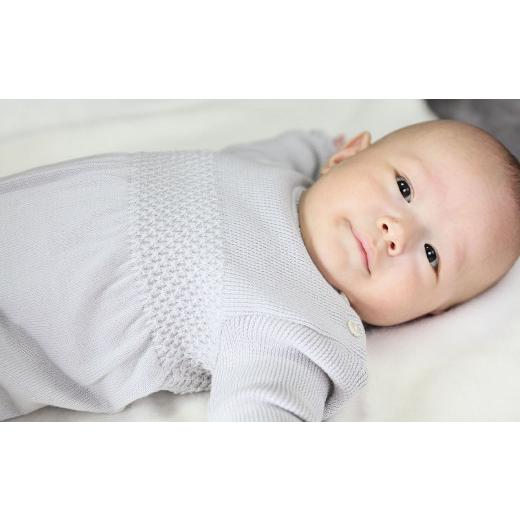 ふるさと納税 服 子ども 大阪府 阪南市  フェザーグレー スモッキング編み カバーオール CO-Ｗ32-10 7営業日程度で発送 | ベビー ベビー服 赤ちゃん 服 つなぎ…_3